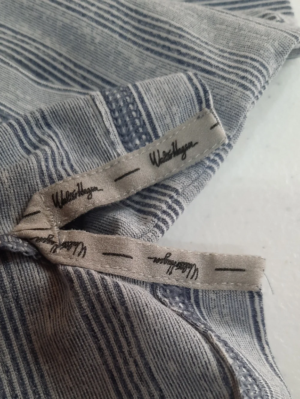 Walter Hagen Golf Polo Shirt Men's XL Gray Blue Striped Performance Short Sleeve - Picture 6 of 9
